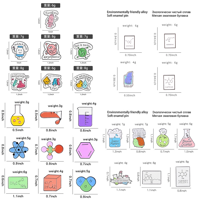 Kartun Sains Enamel Asli Pin Lucu Matematika Kimia Struktur Molekul Bros Lencana Kerah Pin Sains Perhiasan Hadiah Untuk Anak-Anak Siswa