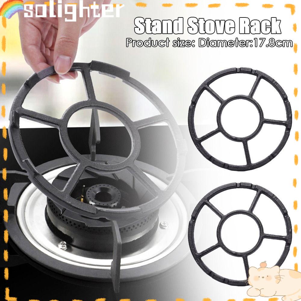 Solighter Cast Iron Untuk Kompor Gas Stove Cooktop Range Stand Stove Rack Pan Holder