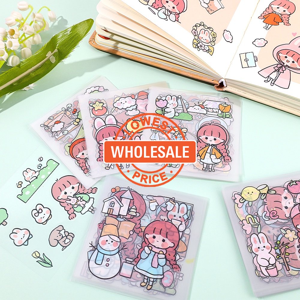 [Harga Grosir] 20lembar/Set Stiker Akun Tangan Guka Warna-Warni Lucu Pink Girl Diary Stiker DIY Scrapbook Handbook Dekorasi Stiker Hewan Peliharaan Perekat Diri Alat Tulis Stiker