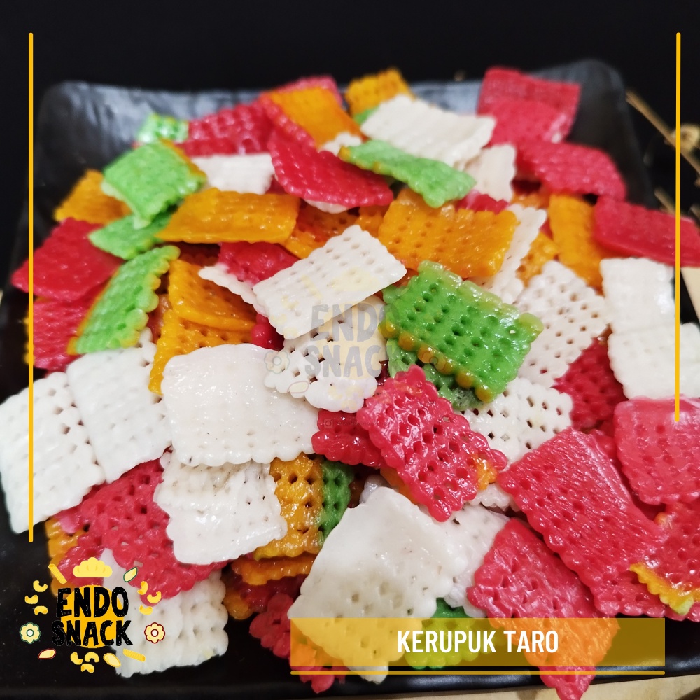 KERUPUK TARO 100 Gram WARNA WARNI, Untuk Seblak, digoreng