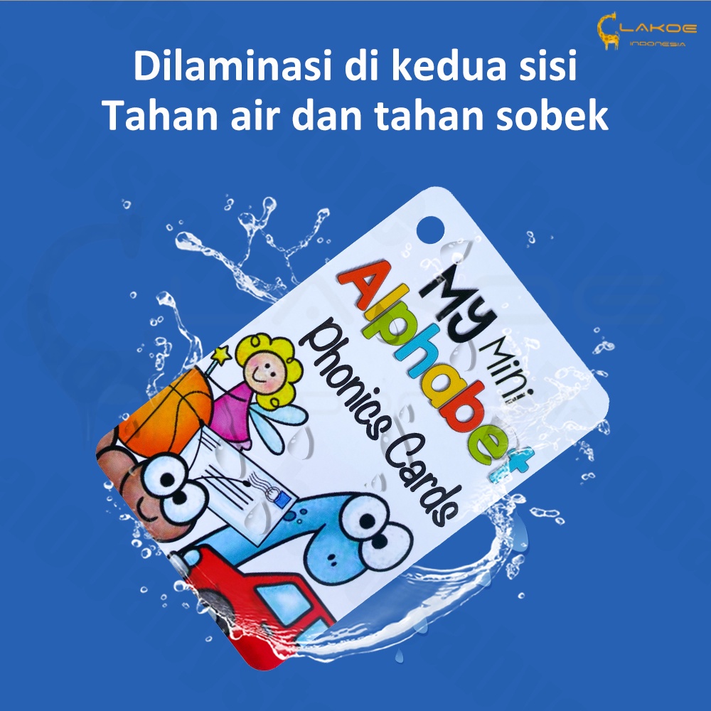 Lakoe Mainan Flashcard Huruf anak bayi/Edukasi Kartu Pintar Abjad Anak waterproof