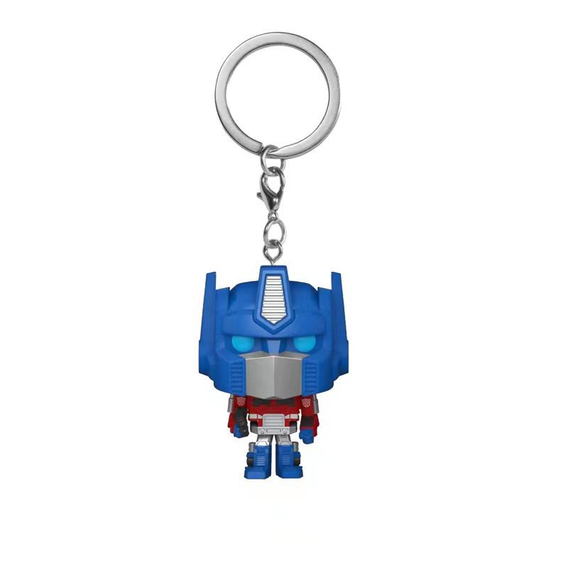 Original Funko POP Optimus Prime Figure Gantungan Kunci PVC Transformers Action Figure Model Liontin Dekorasi Hadiah