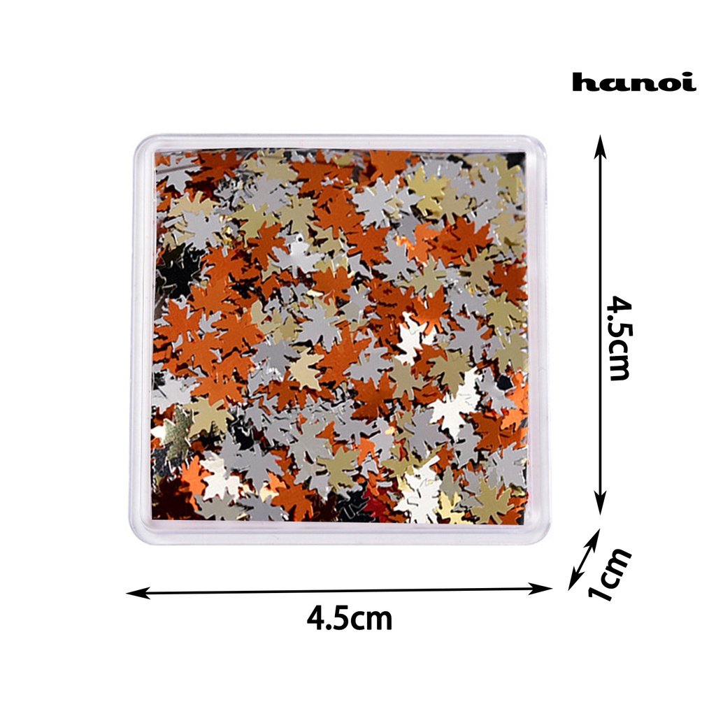 Hi 1kotak Paku Payet Super Tipis Mini Multi-Warna Aneka Halus DIY Nail Art Sparkling Maple Leaf Manicure Glitters Dekorasi Untuk Salon Kuku