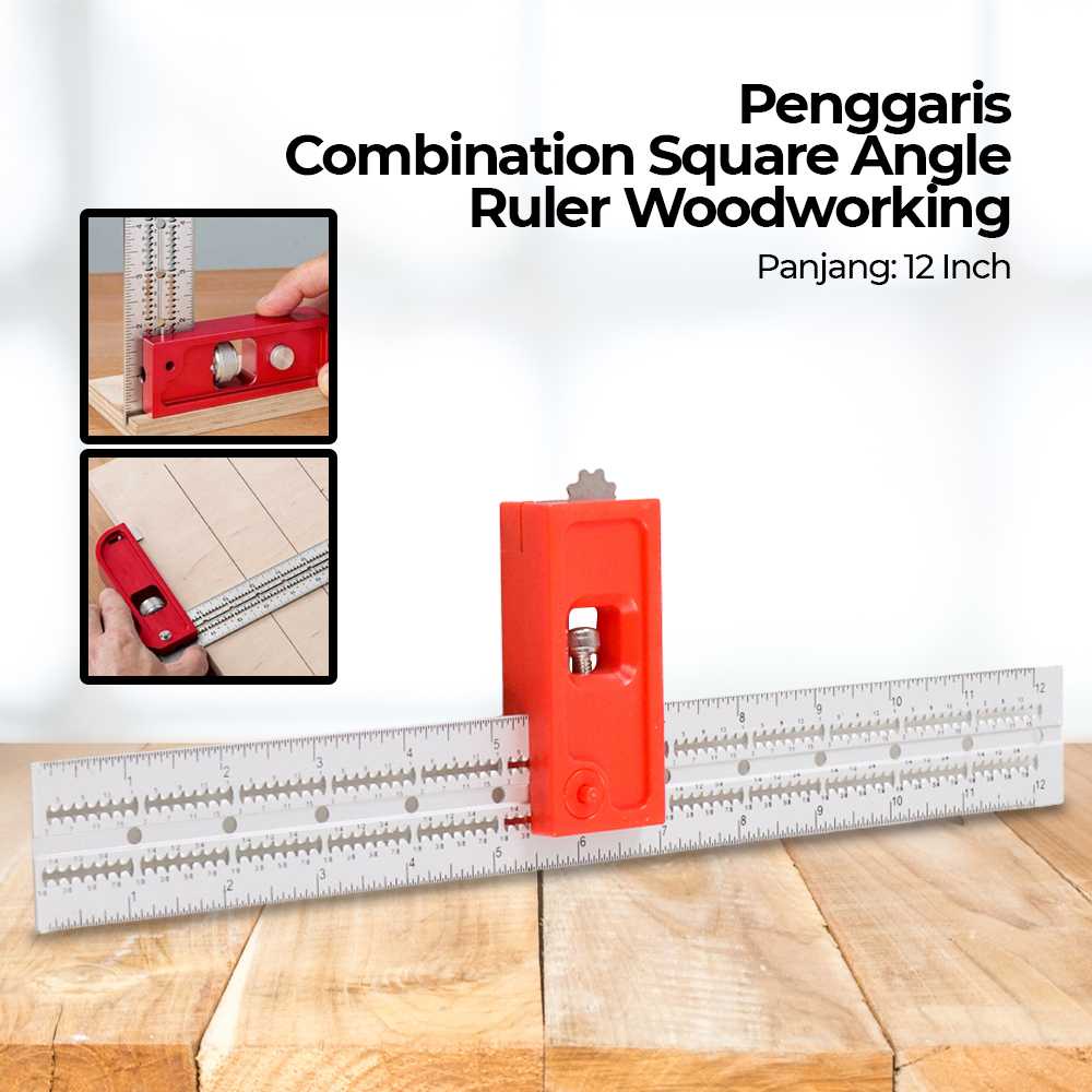 

FNICEL Penggaris Combination Square Angle Ruler Woodworking 12 Inch - 0121