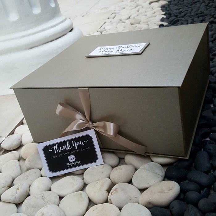

⭐BISA COD⭐ 20x20x13cm Kotak kado hampers gift box dus hadiah packaging - Buku, Inner Dark