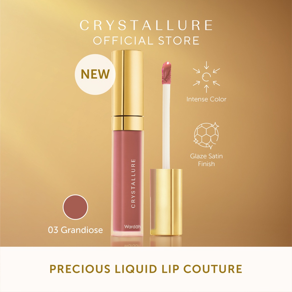 Wardah Crystallure Precious Liquid Lip Couture 6.5 g - Lip Cream (Hasil glossy dan melembabkan bibir)