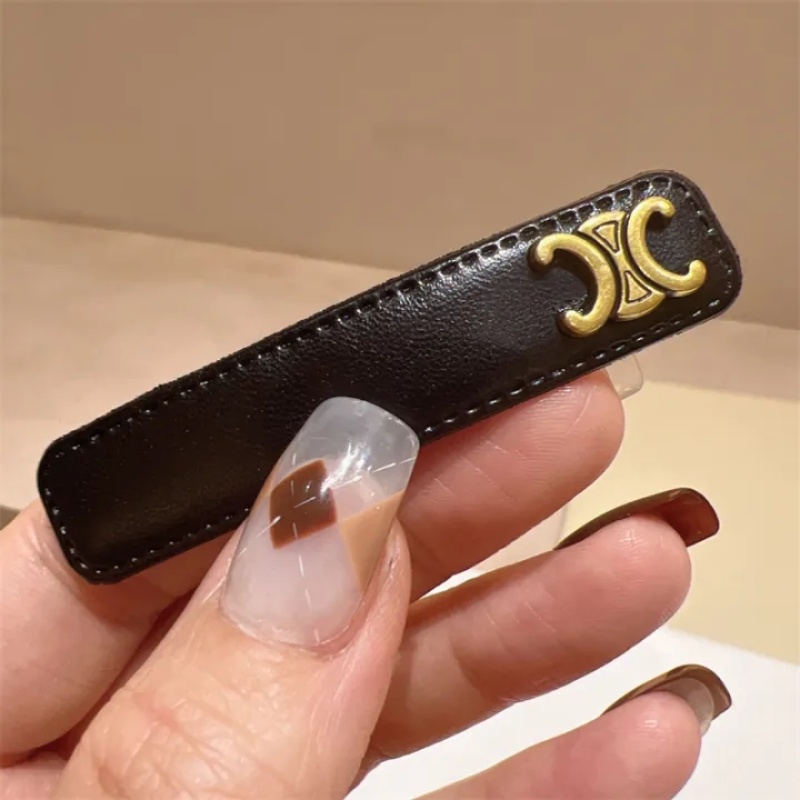 Korea Permen Warna Wanita Double C Huruf Hairclip Kualitas Premium Gold Arc De Triomphe Kulit Jepit Rambut Wanita Sederhana Hairpin Aksesoris Rambut