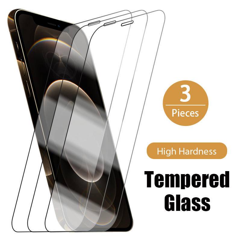 3pcs Tempered Glass Untuk Iphone14 13 12 11 Pro MAX Plus Mini Pelindung Layar Untuk iPhone X XS MAX XR 78 6 6S Plus SE 2022 2020 14Plus 13Mini 12Mini Kaca