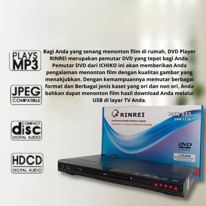 DVD Besi Rinrei Besi DRN-533B Karaoke USB Player Original