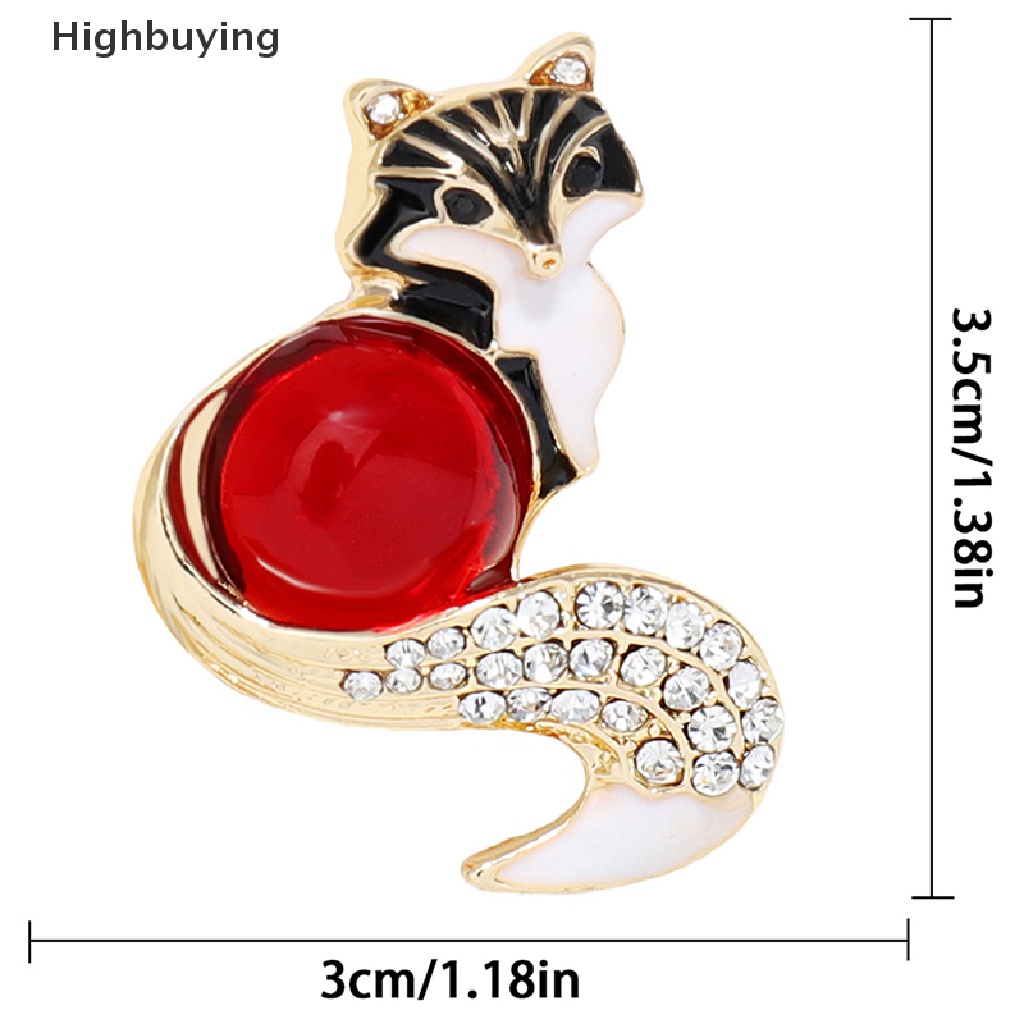 Hbid Fox Bros Untuk Wanita Enamel Indah Hewan Pesta Santai Brooch Pin Hadiah Pakaian Sweater Perhiasan Aksesoris Hadiah Glory