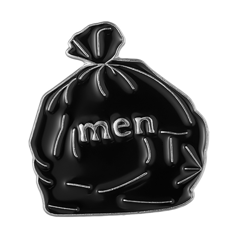 Men Black Bag Brooch Enamel Pin Custom Jewelry Lapel Metal Backpack Sweater Accessories Decoration Gifts Friends Wholesale