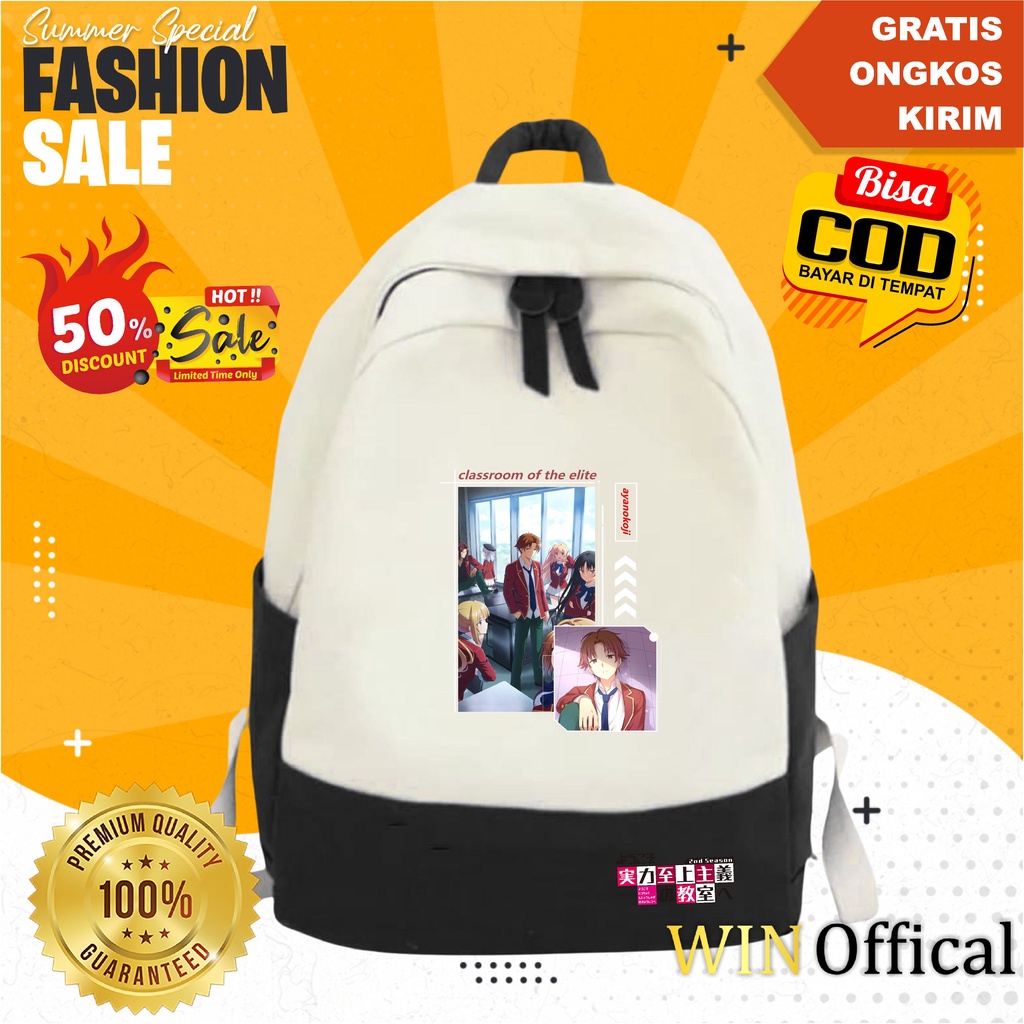 Tas Sekoah Ransel Anime Backpack Punggung Anime classroom of the elite SD SMP