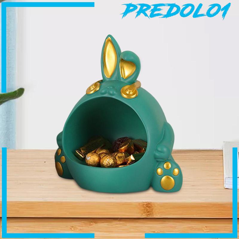 [Predolo1] Kotak Penyimpanan Resin Bentuk Patung Kelinci Buah Snack Box Untuk Dekorasi Permen