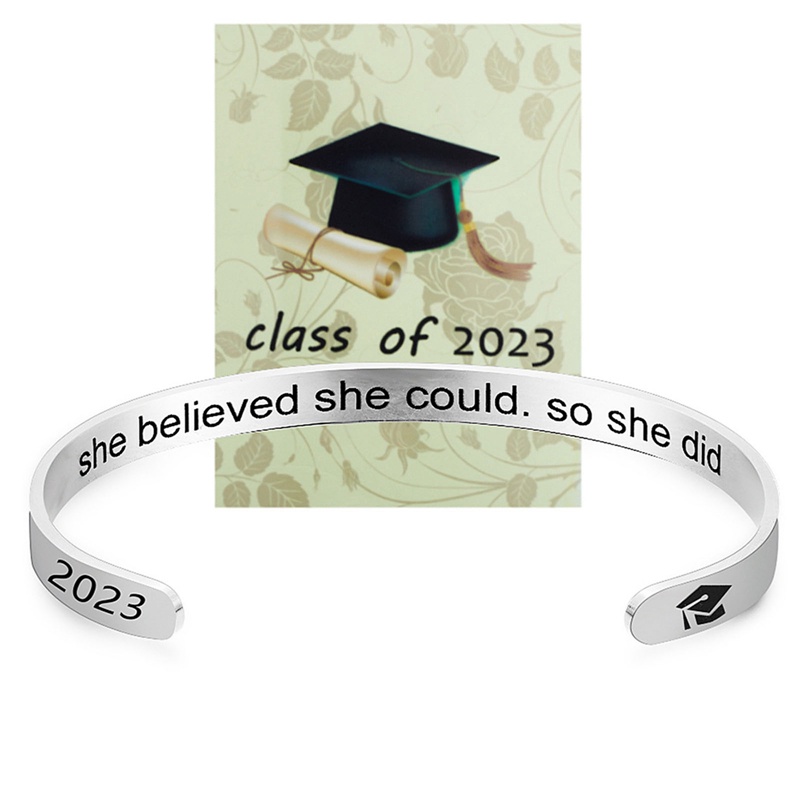 Sederhana Anti Karat She Believed She Could So She Did Open Bangle Gelang Pria Wanita Pasangan Gelang Perhiasan Hadiah