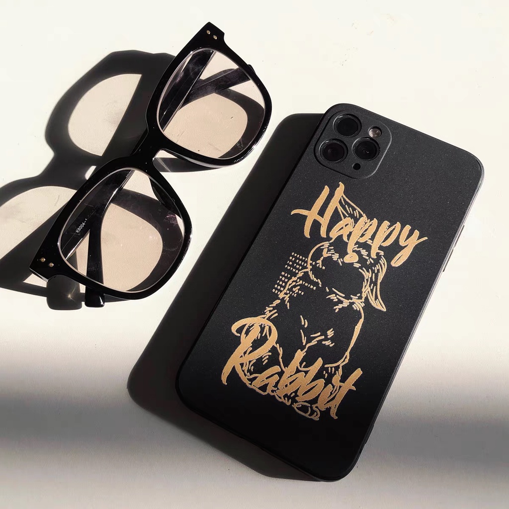 IPHONE Ins Pola Kelinci Cocok Untuk Iphone14 14pro 14plus 13 13pro 13prm iPhone12 7Plus 8Plus Xr XS 13 Pro Max Empat Sudut Casing Ponsel Tahan Guncangan