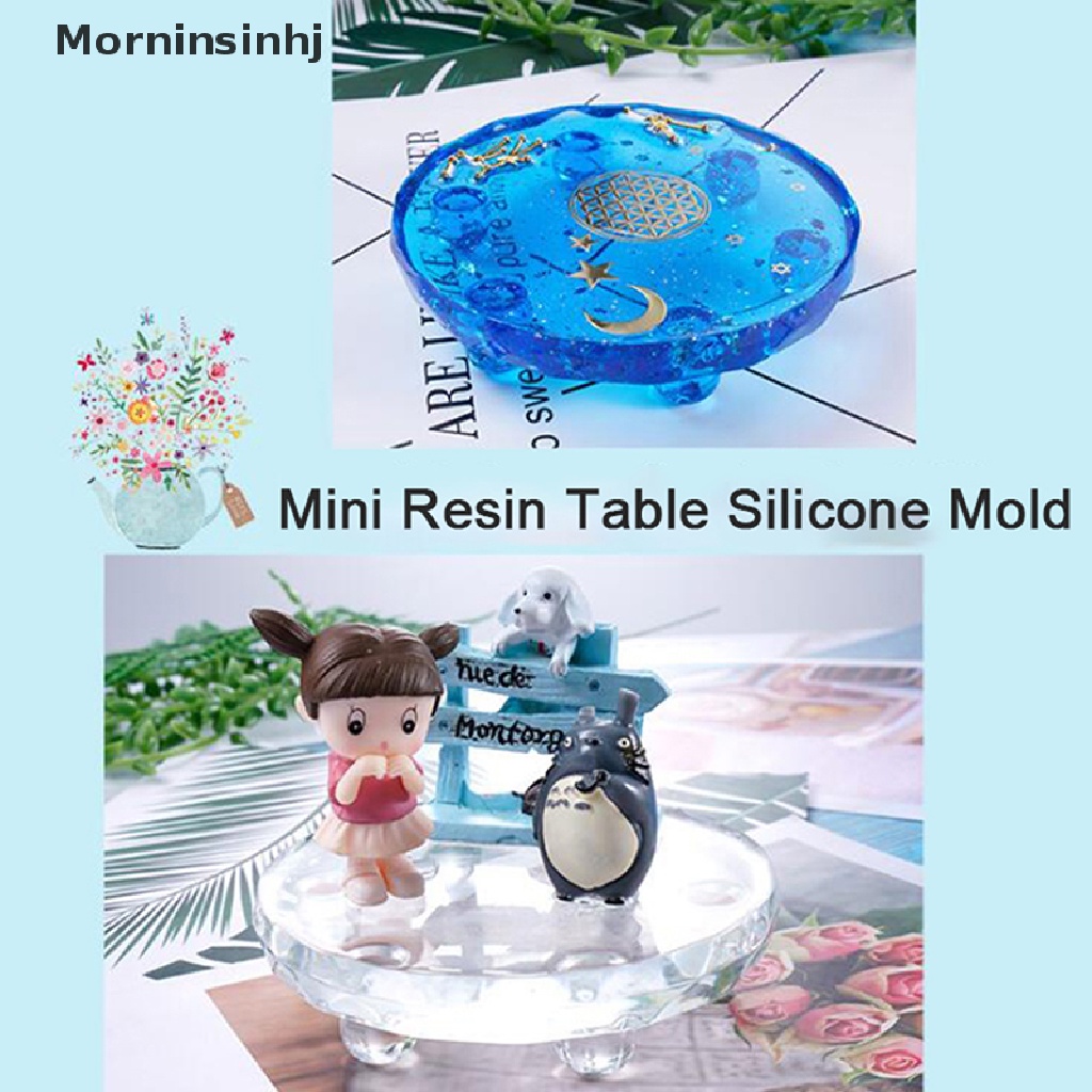 Mornin Mini Resin Epoxy Table Cetakan Silikon Meja Pameran DIY Kreatif Crafg Alat id