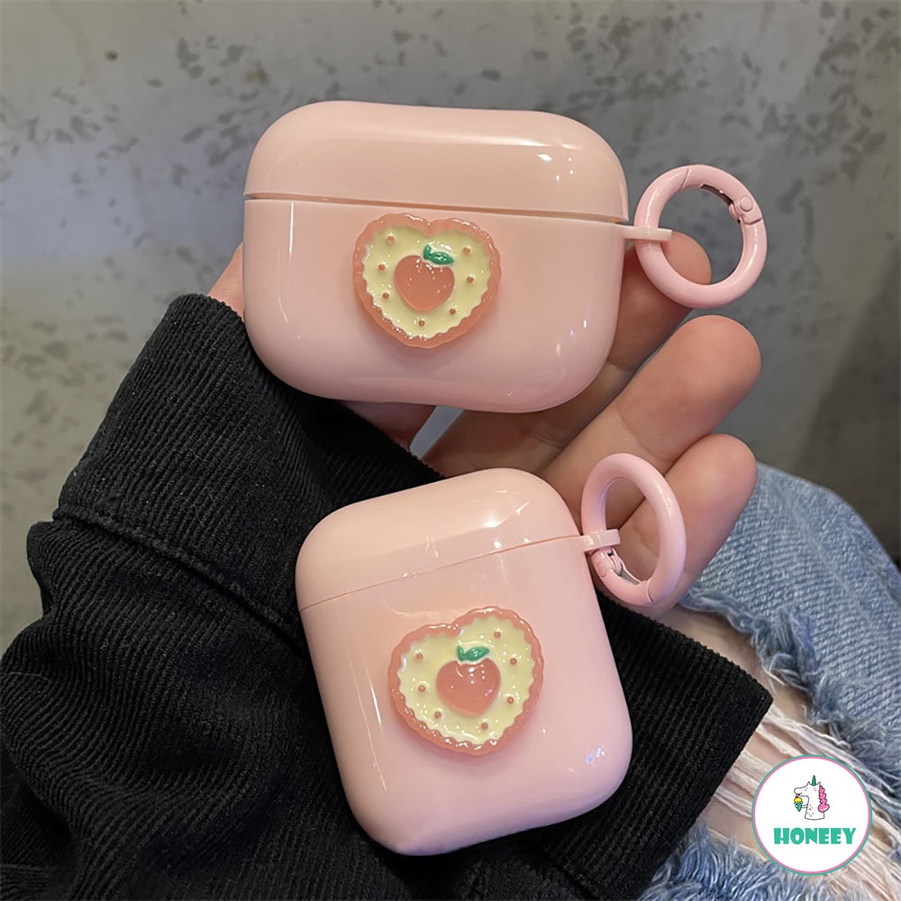 Pink Peach Cover Untuk Apple AirPods 1 2 3 Pro Case Untuk AirPods Pro 3 Case Ceri Lucu Case Earphone Transparan Headphone Case