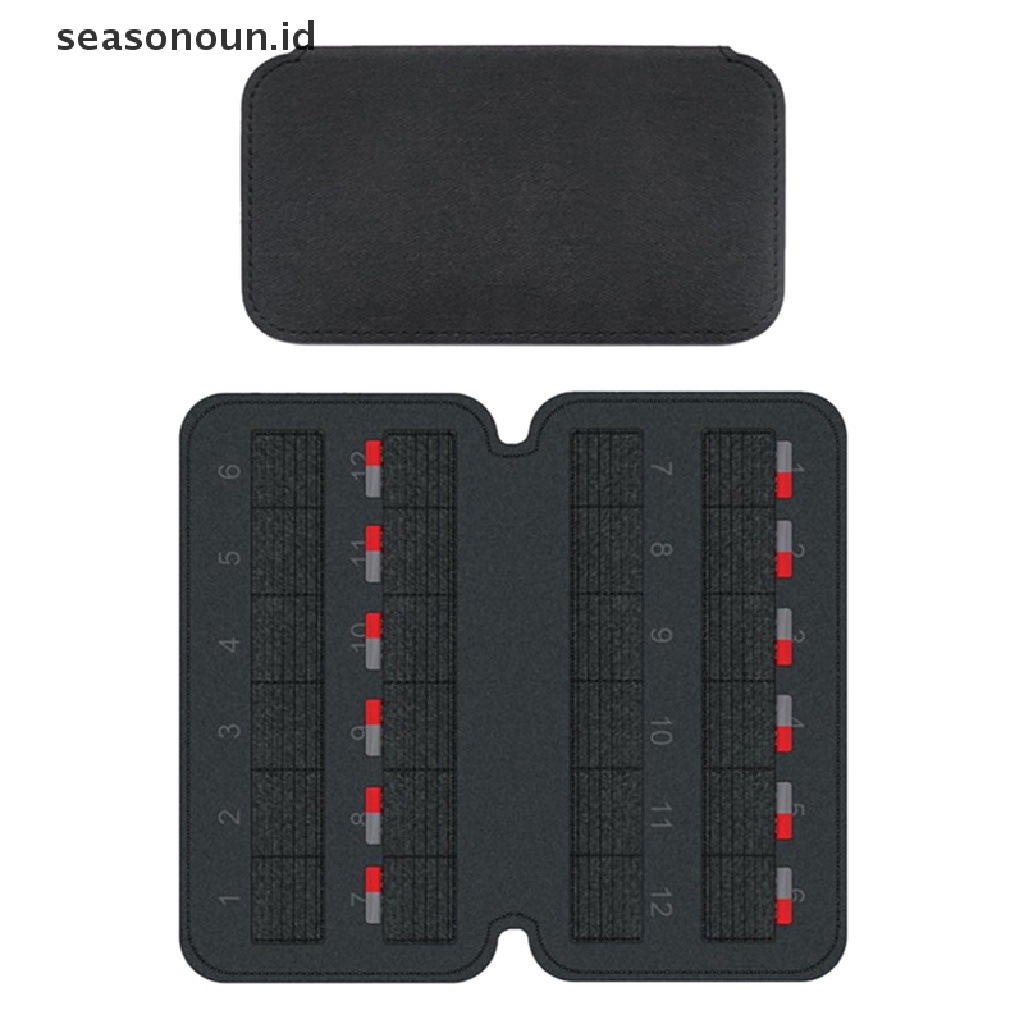 Seasonoun Tas Penyimpanan Kartu Memori Tf Game Portable 24slot Kartu Banyak Handbag Compatible Untuk Steam Deck Game Card Bag Aksesoris Game.