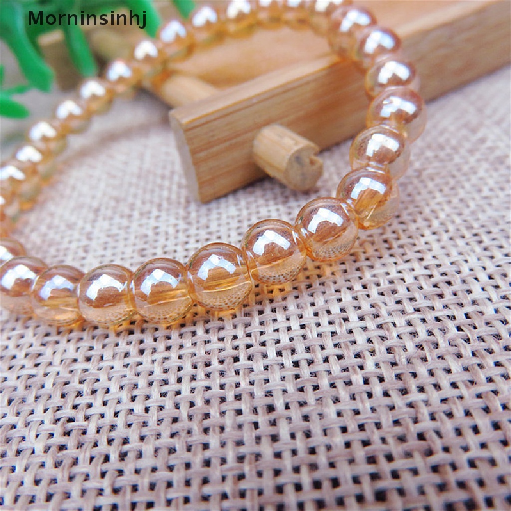 Mornin Amber Gelang Kristal Wanita Manik-Manik Batu Alam Tali Elastis Gelang Perhiasan Hadiah id