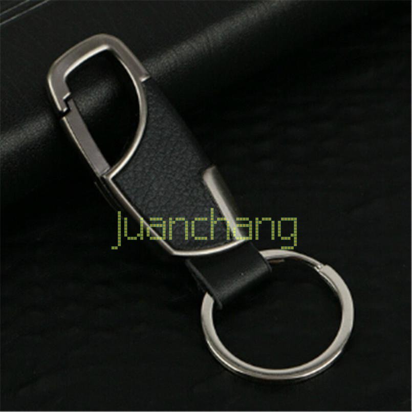 Kulit Stainless Steel Metal Modern Sporty Remote Gantungan Kunci Mobil Key ring Hadiah Bisnis Tempat Kunci