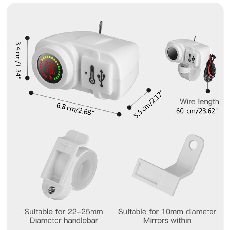 Zzz QC3 0motor Dual USB Charger Fast-Charging Voltmeter Digital Display 36W Soket Charger Handphone