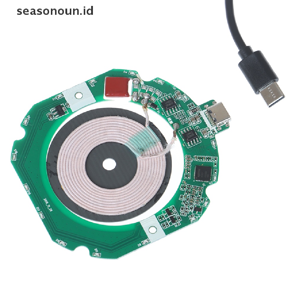 Seasonoun 15W Qi Fast Wireless Charger PCBA Modul Pemancar Papan Sirkuit+Coil Charging.