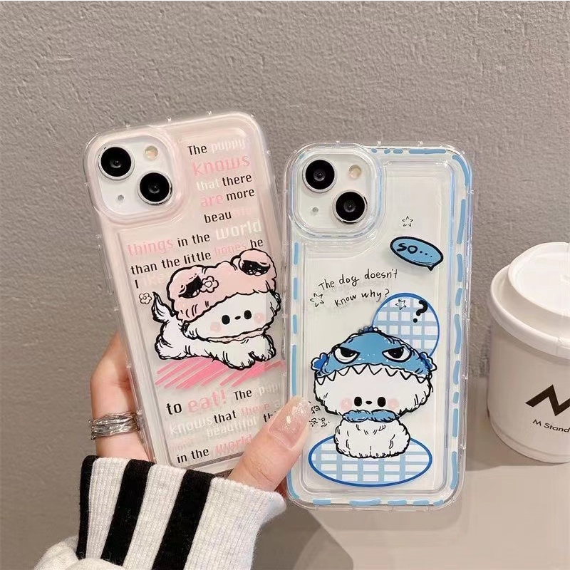 IPHONE Casing Ponsel Lembut Lucu Kompatibel Untuk Iphone11 14 13 12 Pro XS Max X Xr7 +8 Plus Casing Transparan TPU Silikon Shockproof Cover