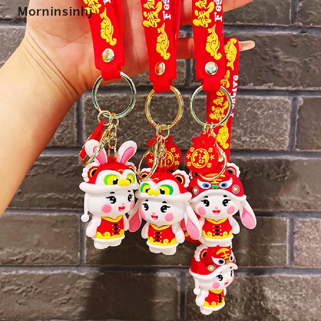 Mornin Kartun Tang Gaya Kelinci Hewan Boneka Gantungan Kunci Perempuan Lucu Tang Style Rabbit fashion couple key chain Tas Liontin Hadiah id