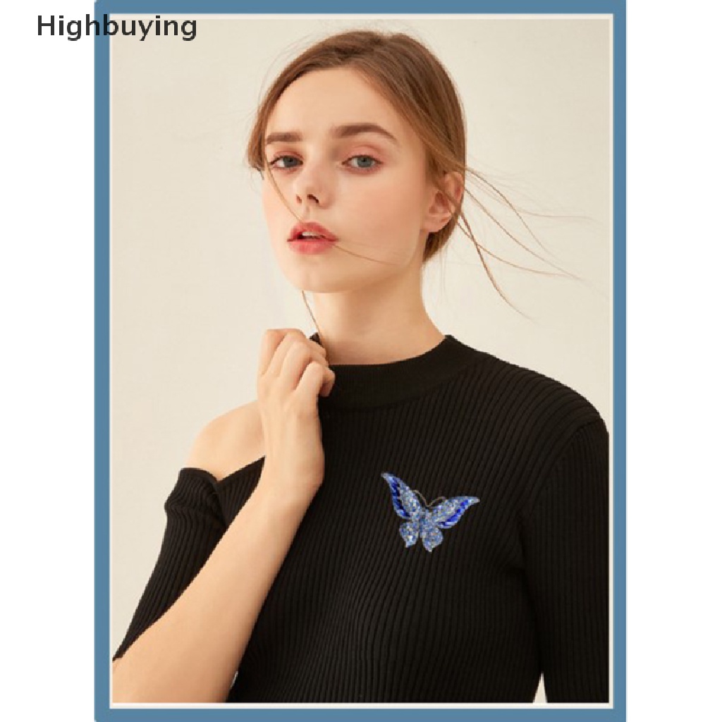 Hbid 1pc Butterfly Brooch Pin Kristal Bros Besar Untuk Wanita Pesta Perjamuan Pin Glory