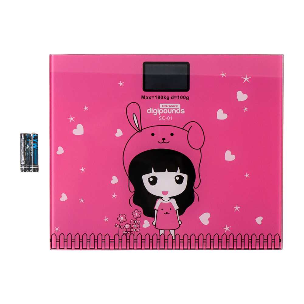 Taffware Digipounds Timbangan Badan Mini Digital Kartun 180Kg