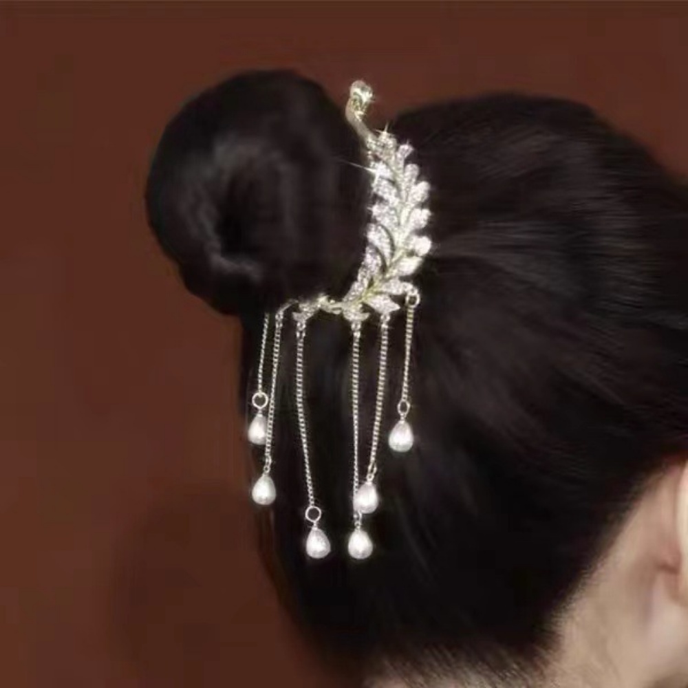 Fashion Baru Cahaya Mewah Gandum Rumbai Jepit Rambut Belakang Kepala Bola Kepala Pan Hair Clip