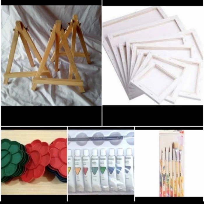 

DISKON SHOPEE/ Paket kanvas Lukis 40x50+ Alat Lukis Cat Akrlik