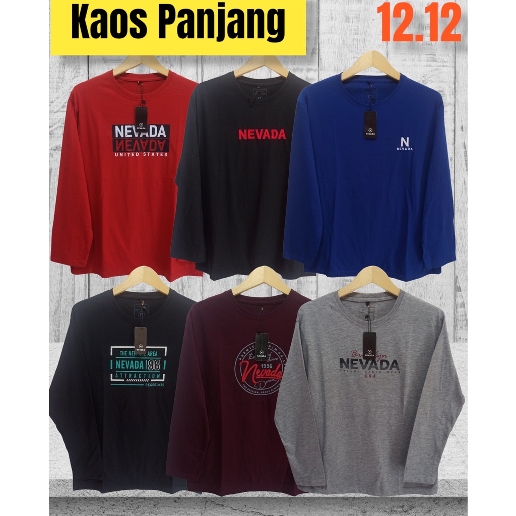 Kaos Nevada Panjang/Kaos Panjang pria & wanita/Kaos nevada