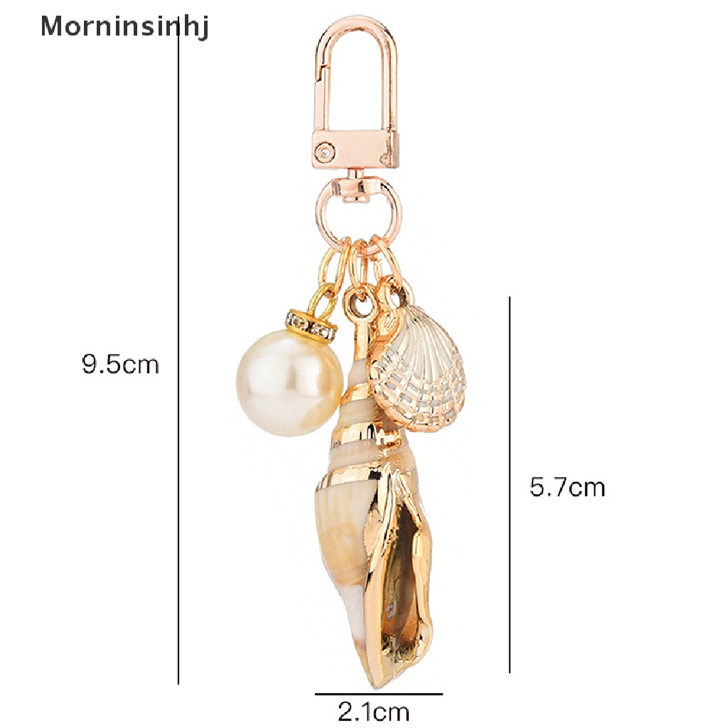 Mornin Baru Indah Keong Gantungan Kunci Mutiara Shell Rumbai Keyring Ch Perempuan Tas Ornamen Fashion Diy Aksesoris id