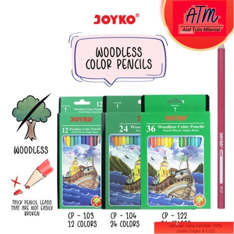

Joyko Pensil Warna Woodless Color Pencils Hexagonal Grip