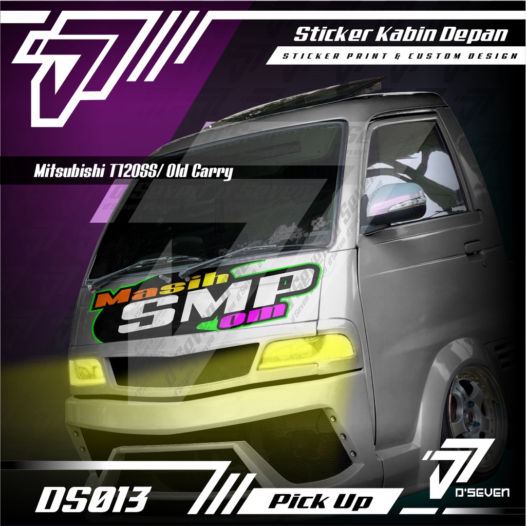 Stiker Kabin depan Pick Up Old CARRY Lama / T120SS,dll MASIH SMP OM Bisa Request foto,Gambar,Kata-ka