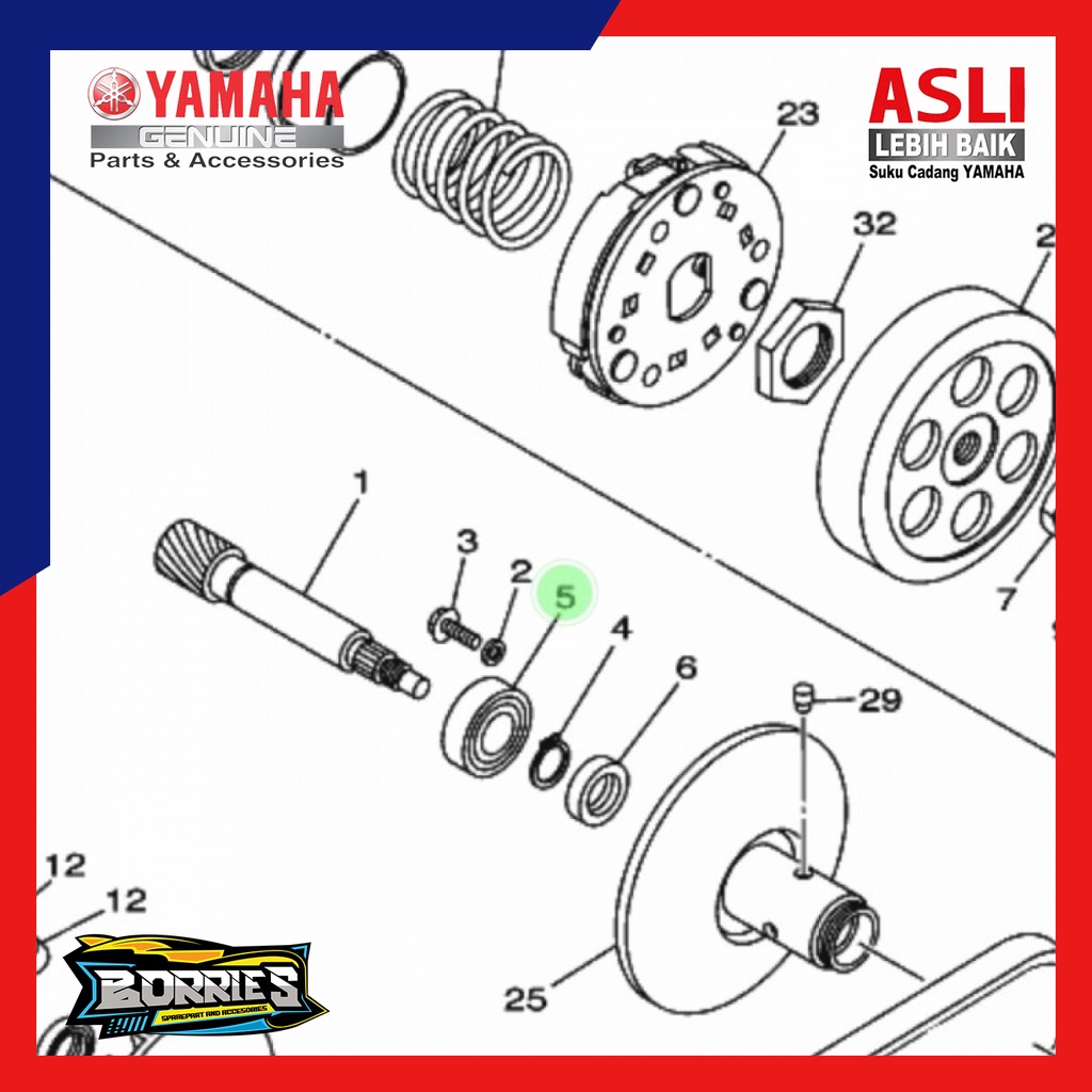 LAKER BEARING RASIO SET MIO SPORTY SMILE NOUVO Z LELE ORIGINAL