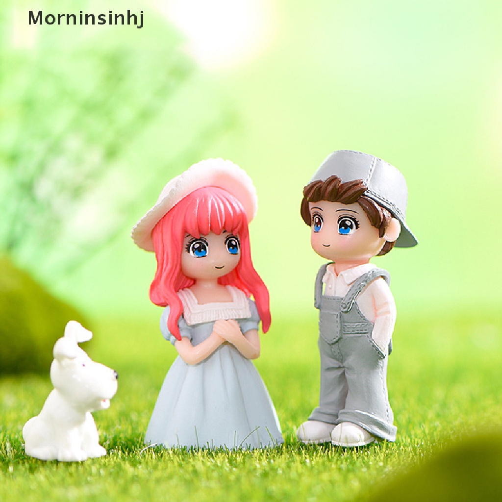 Mornin 1set Kartun Indah Pasangan Kursi Resin Patung Miniatur Peri Taman Dekorasi Rumah Meja Taman Hias Kerajinan id