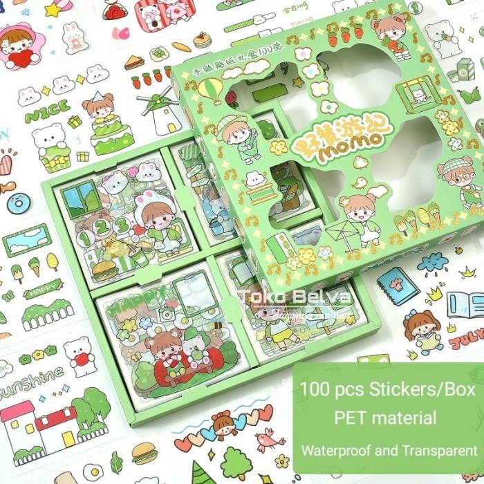 

Stiker 2D 100 Lembar Sticker Momo Kartun Korea Lucu Anti Air