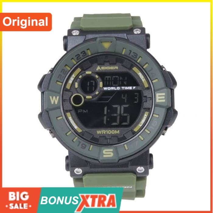Jam Tangan Cowok Eiger Leschaux 4.0 Green Hijau Original Keren