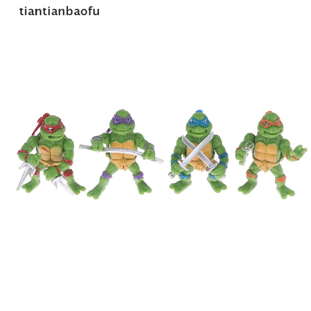 [tiantianbaofu] 6pcs/set Remaja Mutan Ninja Turtles Boneka Angka Anime Lucu Model Desktop Hiasan Mobil Dekorasi Rumah Mainan Anak Boneka Boneka Ornamen Lanskap Mikro Kue Inse