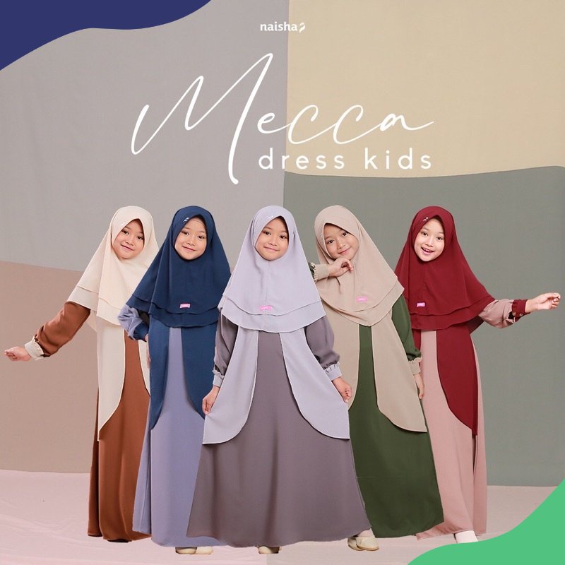 Mecca Dress Anak by Naishaofficial / Mecca Family Set / Gamis Anak / Dress Anak / Dress Kids / Sarim