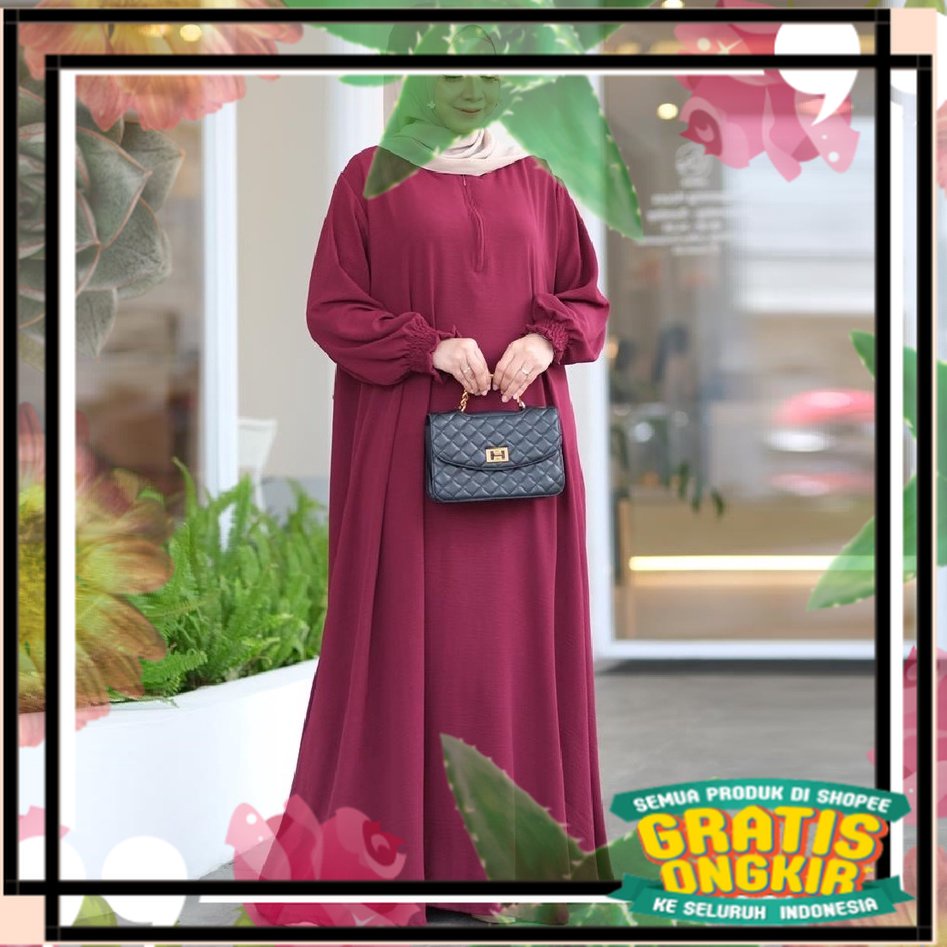COD Gamis jumbo wanita crinkle airflow premium ld 130 xxxl-xxxxl dan 140 xxxxxl 5L lyra busui zipper