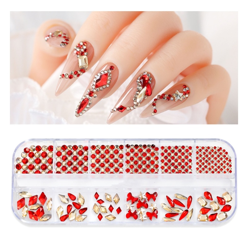 Siy Clear Nail Art Rhinestones Clear Galss Kuku Permata 3d Glitter Nail Art Dekorasi Perhiasan Kuku Datar Kembali Kuku Kristal