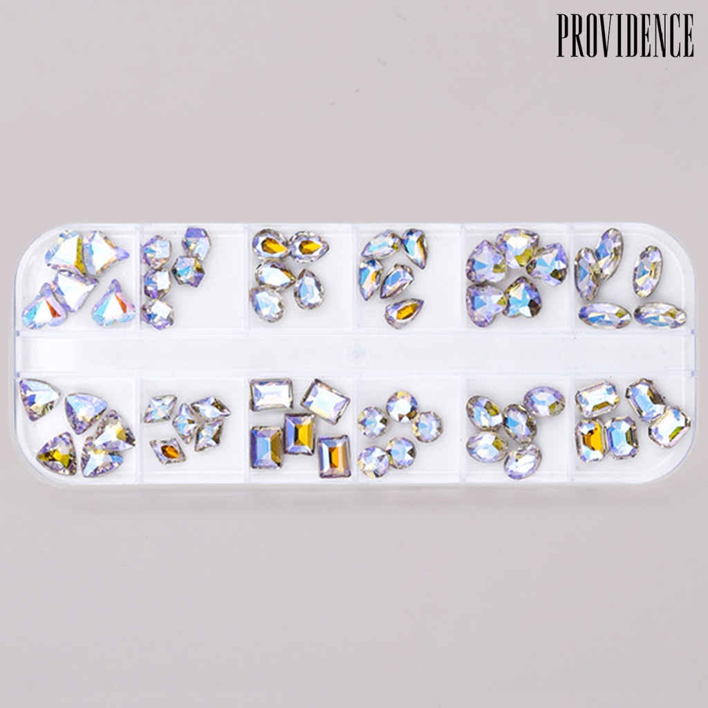 Providence 1kotak Manicure Decor Tiga Dimensi Indah Halus Mudah Diterapkan Bersinar DIY Mini Tajam Kuku Bawah Berlian Imitasi Aksesoris Toko Manikur