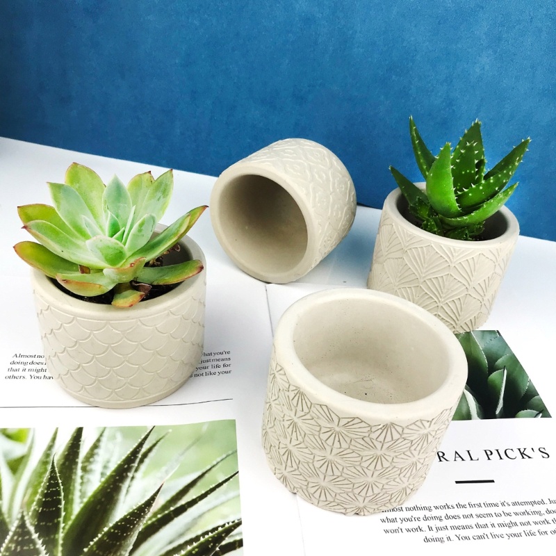 Siy Silinder Pot Bunga Cetakan Silikon Plester Succulent Planter Mold Lucu Concrete Cement Mold Untuk DIY Tempat Pulpen, Rumah D