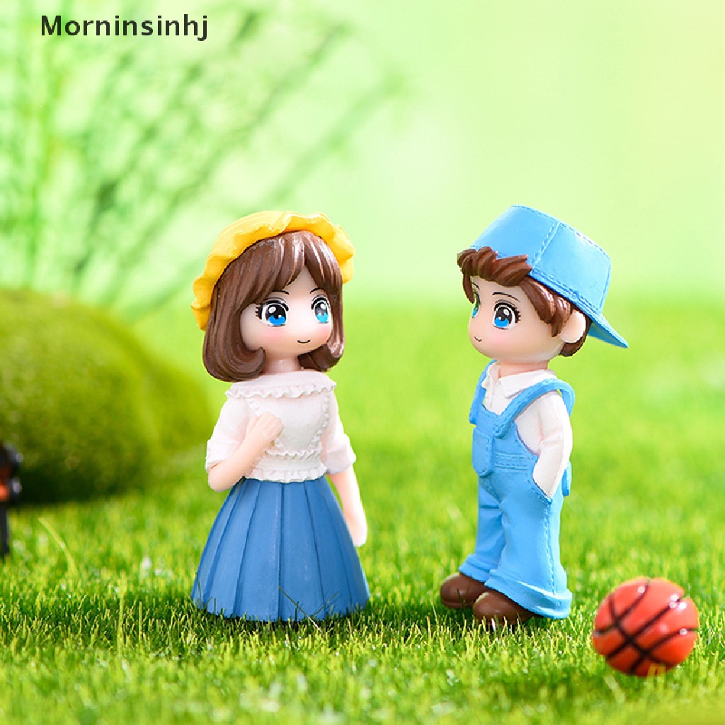 Mornin 1set Kartun Indah Pasangan Kursi Resin Patung Miniatur Peri Taman Dekorasi Rumah Meja Taman Hias Kerajinan id