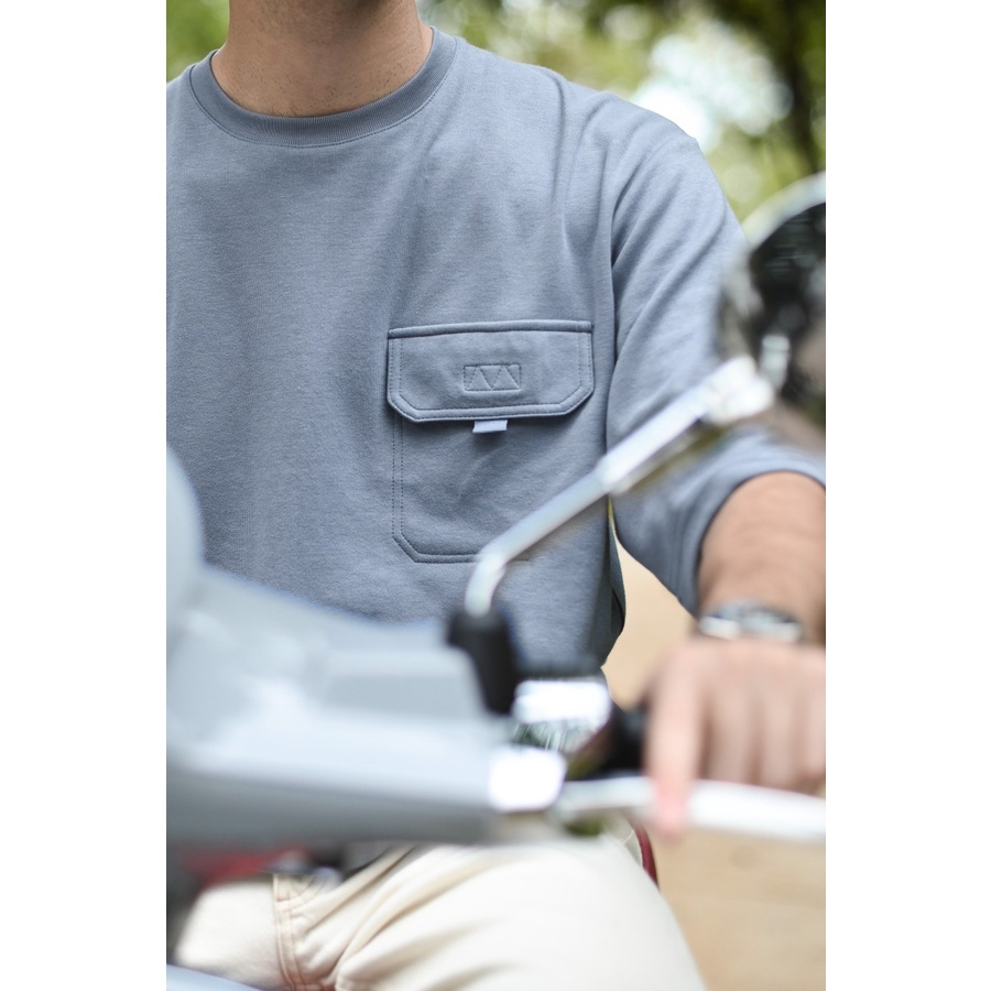 Kaos Polos Saku Lengan Pendek Kaos Pocket Tee Oversized Tees  Kaos Oversize Bahan Cotton Combed 30s 