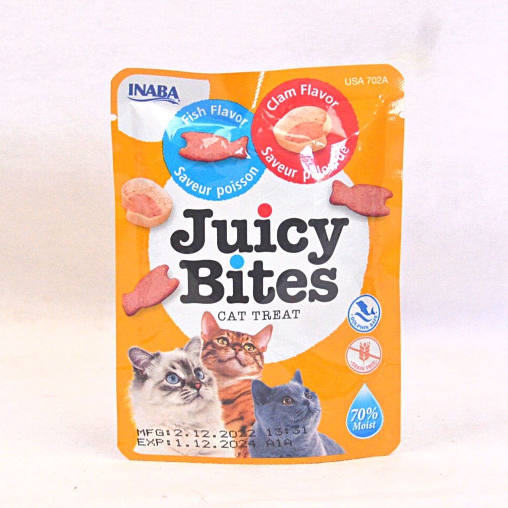 INABA Snack Kucing Juicy Bites Fish And Clam Flavor 11.3g