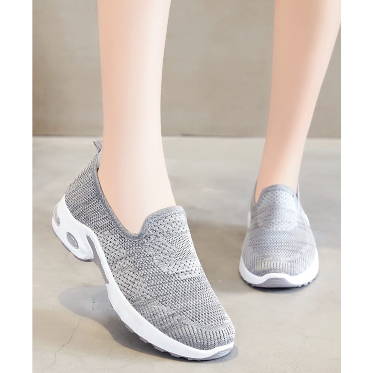 GROSIRTAS LV0236 Sepatu Slip On Wanita Tanpa Tali Import Sepatu Rajut Wanita Premium Trend Kekinian